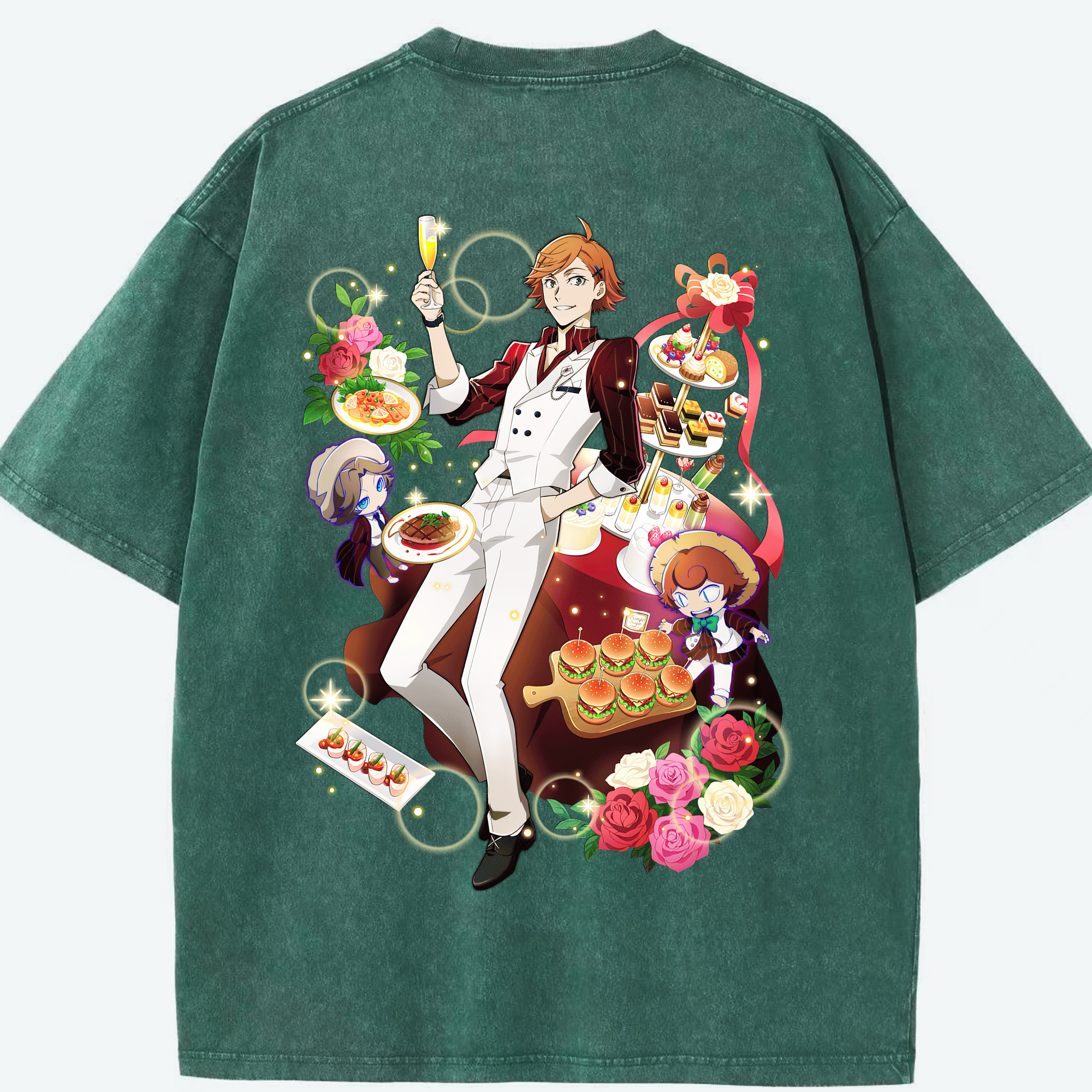 （画像用） 文豪ストレイドッグス Bungo Stray Dogs 綿100% ヴィンテージ風 半袖Tシャツ（背面プリント）
